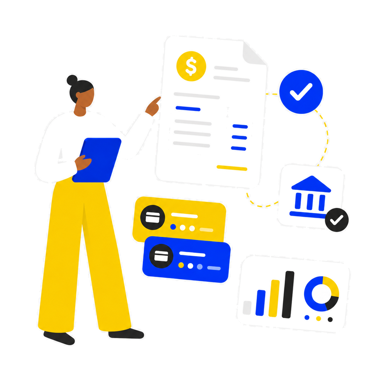 Accounting payments and invoice approval illustration
